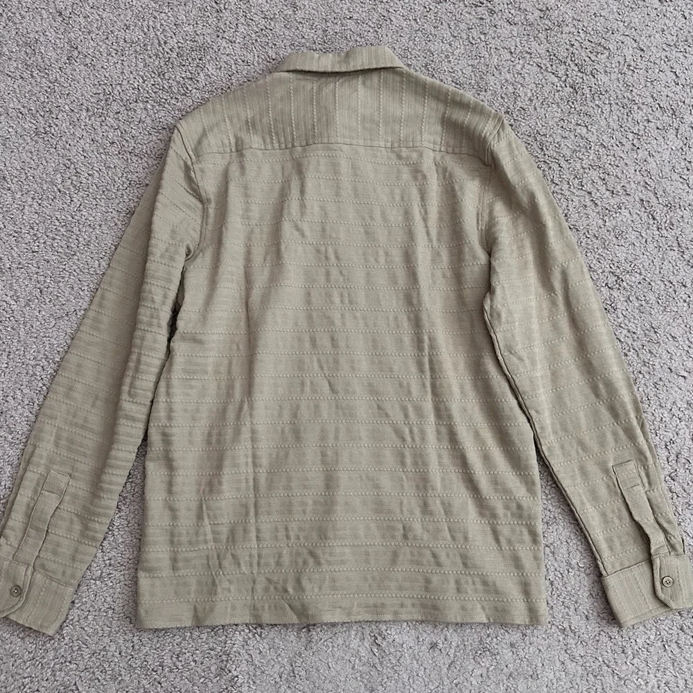Ben Sherman Textured Long Sleeve Button Up Shirt Men S Timberwolf - Picture 14 of 14